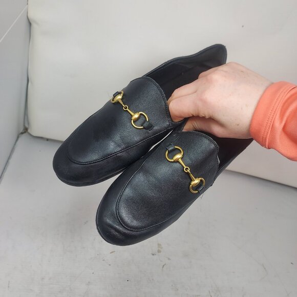 Gucci Brixton WOMENS Black Leather Horsebit Loafer - Picture 10 of 11